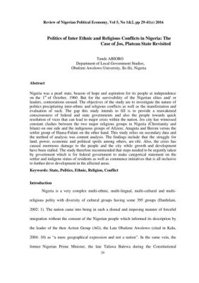  Das Jos-Plateau-Krise von 2001: Religiöse Spannungen, Ethnische Konflikte und die Suche nach Frieden in Nigeria