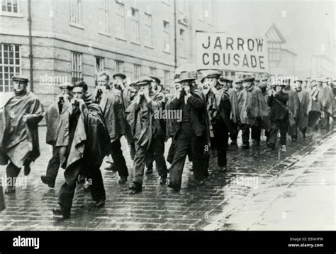 Der Jarrow Marsch; eine ikonische Demonstration gegen Armut und Arbeitslosigkeit im krisengebeutelten Großbritannien der 1930er Jahre